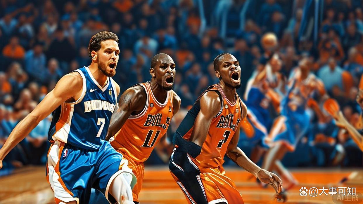 快船和公牛队在球场上展开激烈对抗